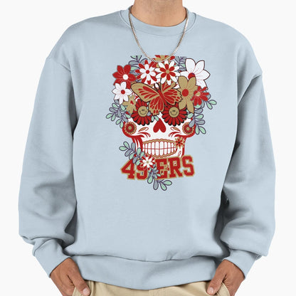 San Francisco 49Ers Scull Sweatshirt - Unique Graphic for Adults - T-Shirt, Sweatshirt, Hoodie