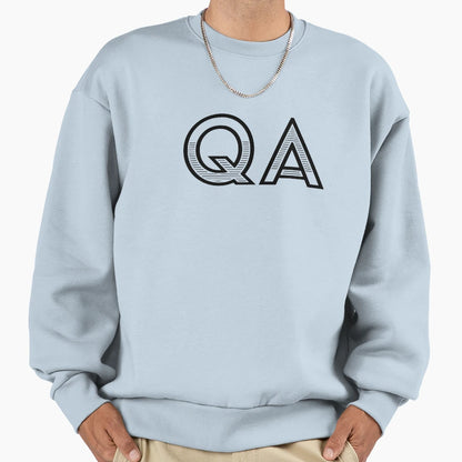 Qa Quality Assurance Black Text Sweatshirt - Aesthetic Graphic Unisex - T-Shirt, Sweatshirt, Hoodie