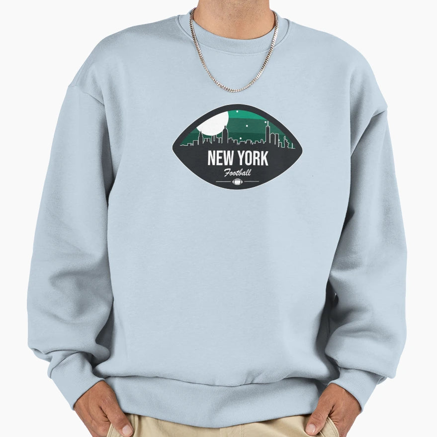 New York J Football Skyline Badge Sweatshirt - Custom Art Print Unisex - T-Shirt, Sweatshirt, Hoodie