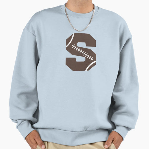 Personalized Football Initial S Sweatshirt - Fun Novelty Design Unisex - T-Shirt, Sweatshirt, Hoodie