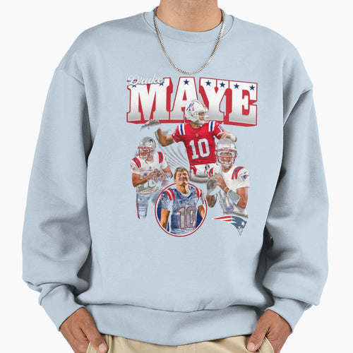 Drake Maye Sweatshirt - Custom Art Print Men Women - T-Shirt, Sweatshirt, Hoodie