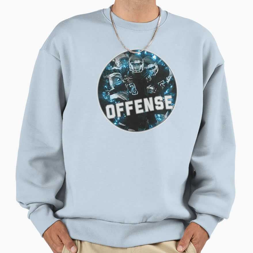 Football Team Hot Blue Fire Nifty Art Sweatshirt - Novelty Apparel Unisex - T-Shirt, Sweatshirt, Hoodie