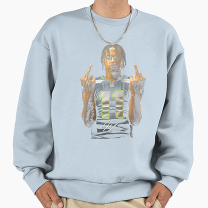 Jaxon Smith Njigba Middle Finger Sweatshirt - Fun Novelty Design for Adults - T-Shirt, Sweatshirt, Hoodie