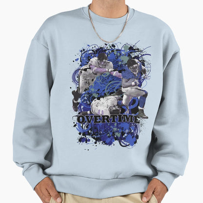 Overtime Reciever Jean Blue Sweatshirt - Novelty Apparel for Adults - T-Shirt, Sweatshirt, Hoodie