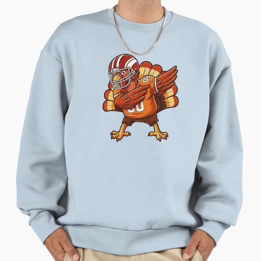 Funny Turkey Football Thanksgiving Sweatshirt - Minimalist Print Unisex - T-Shirt, Sweatshirt, Hoodie
