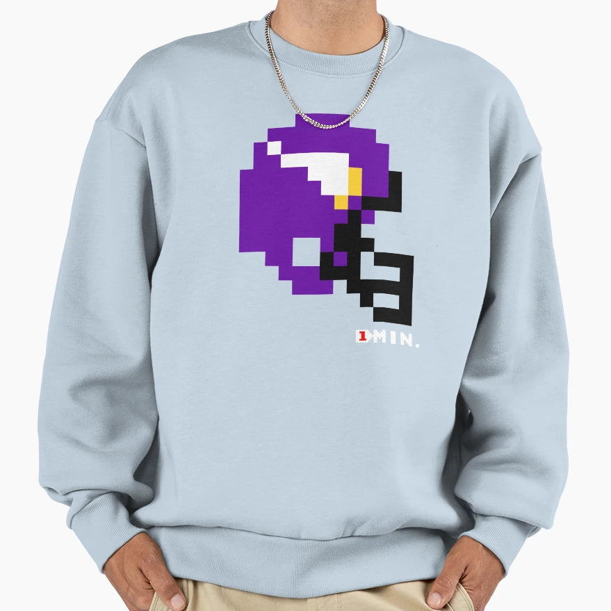 Minn Current Helmet Tecmo Bowl Sweatshirt - Aesthetic Graphic Unisex - T-Shirt, Sweatshirt, Hoodie