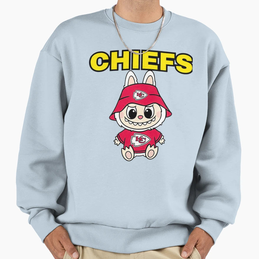 Labubu Football Chiefs Sweatshirt - Streetwear Style for Adults - T-Shirt, Sweatshirt, Hoodie
