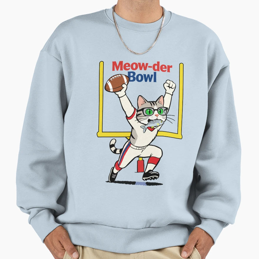 Super Meow Der Bowl Cat Athlete Gear Sweatshirt - Aesthetic Graphic Unisex - T-Shirt, Sweatshirt, Hoodie