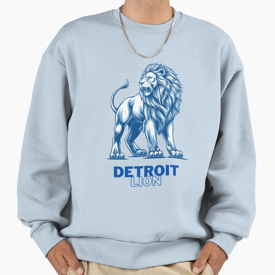 Blue Lion Stands Majestically And Sweatshirt - Custom Art Print Men Women - T-Shirt, Sweatshirt, Hoodie