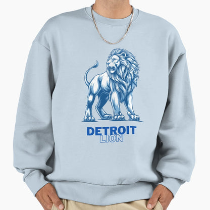 Blue Lion Stands Majestically And Sweatshirt - Custom Art Print Men Women - T-Shirt, Sweatshirt, Hoodie
