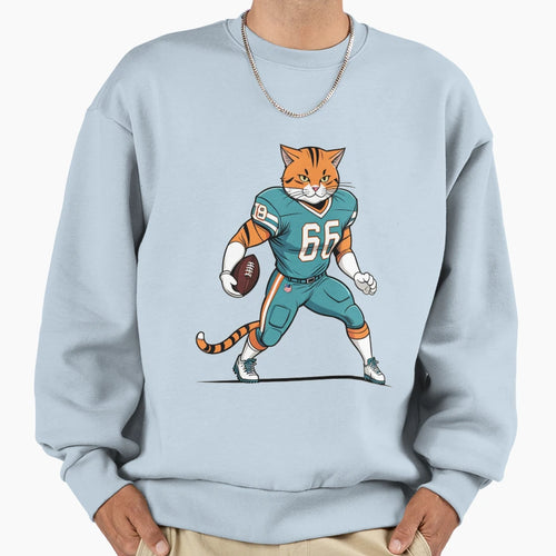 Football Cat Sweatshirt - Unique Graphic Men Women - T-Shirt, Sweatshirt, Hoodie