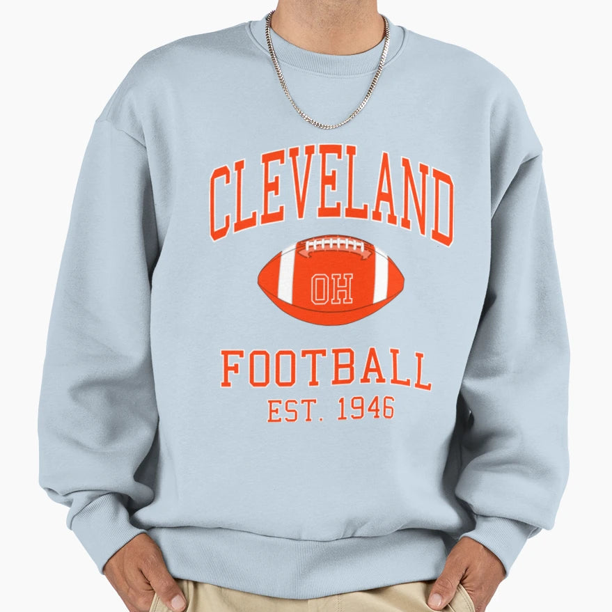 Cleveland Football Est 1946 Sweatshirt - Graphic Print for Adults - T-Shirt, Sweatshirt, Hoodie