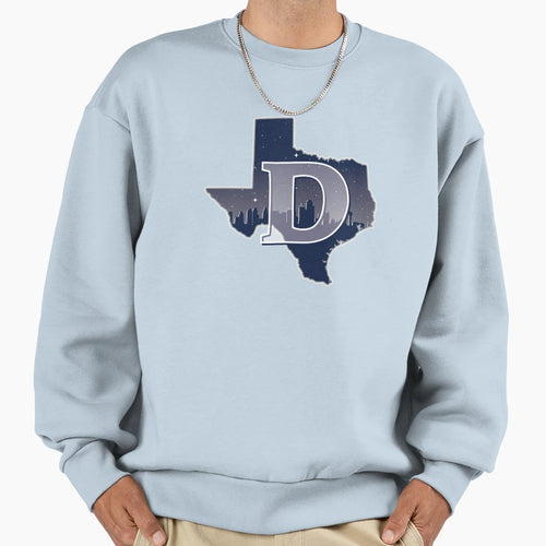 Dallas Texas State Outline Sweatshirt - Casual Everyday Wear Men Women - T-Shirt, Sweatshirt, Hoodie