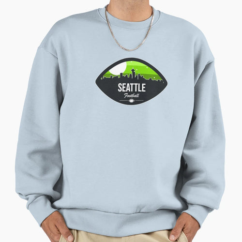Seattle Football Skyline Badge Sweatshirt - Trendy Graphic for Adults - T-Shirt, Sweatshirt, Hoodie