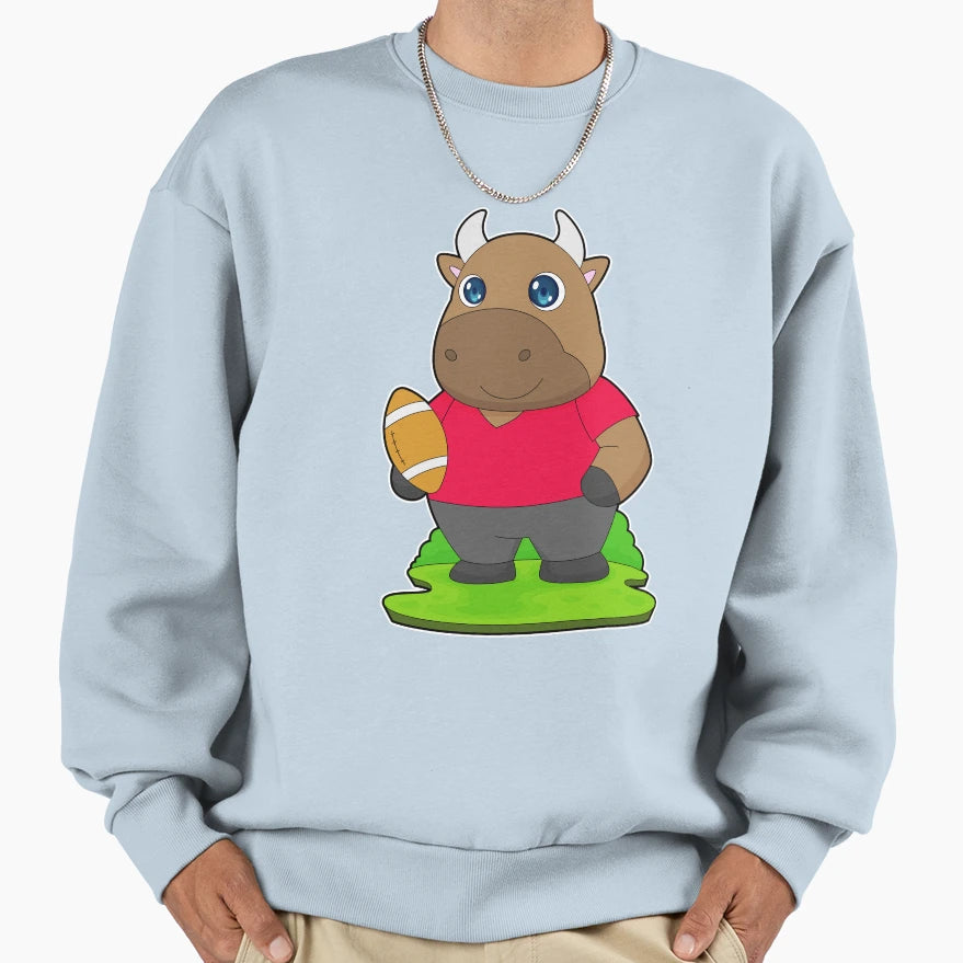 Bull American Football Sweatshirt - Minimalist Print for Adults - T-Shirt, Sweatshirt, Hoodie