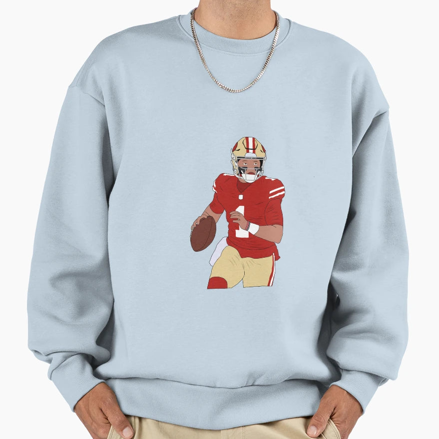 San Francisco 49Ers Justin Fields Sweatshirt - Novelty Apparel for Adults - T-Shirt, Sweatshirt, Hoodie