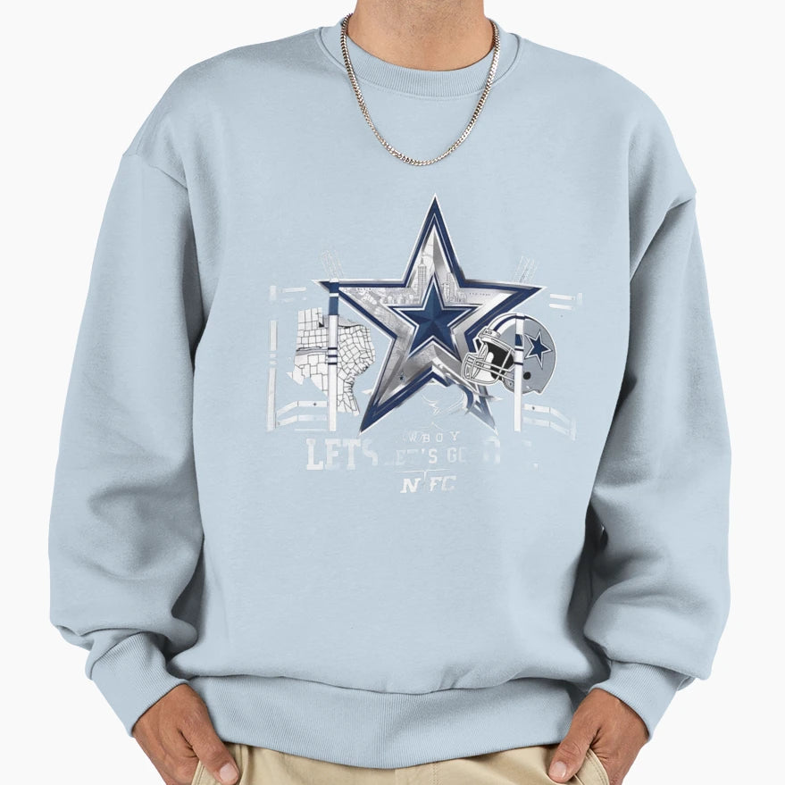 Art Dallas Cowboys Sweatshirt - Minimalist Print for Adults - T-Shirt, Sweatshirt, Hoodie