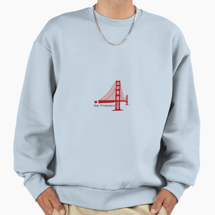 San Francisco Golden Gate Bridge Sweatshirt - Aesthetic Graphic for Adults - T-Shirt, Sweatshirt, Hoodie