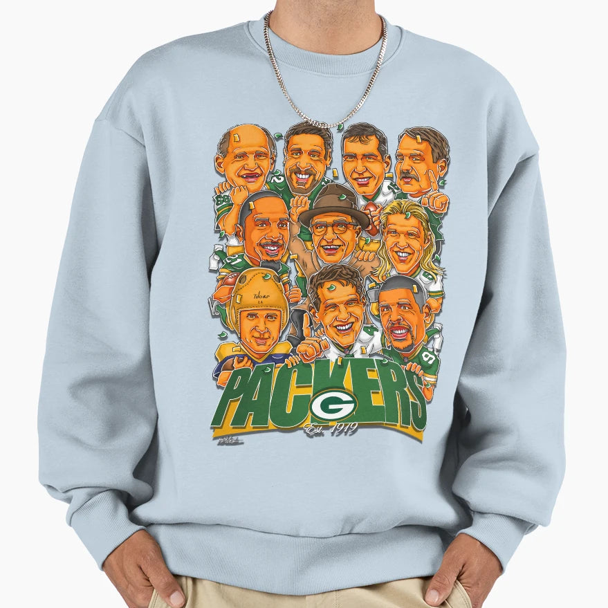Green Bay Packers Greatest Players Sweatshirt - Minimalist Print Men Women - T-Shirt, Sweatshirt, Hoodie