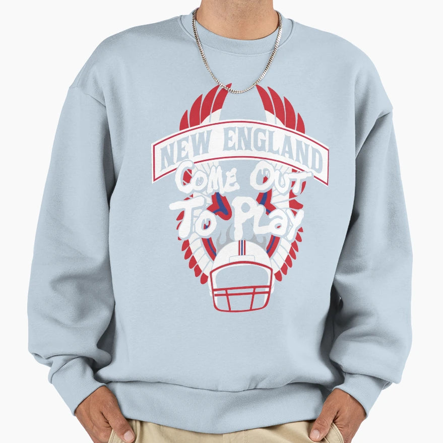 New England Football Come Out To Play Sweatshirt - Novelty Apparel Unisex - T-Shirt, Sweatshirt, Hoodie