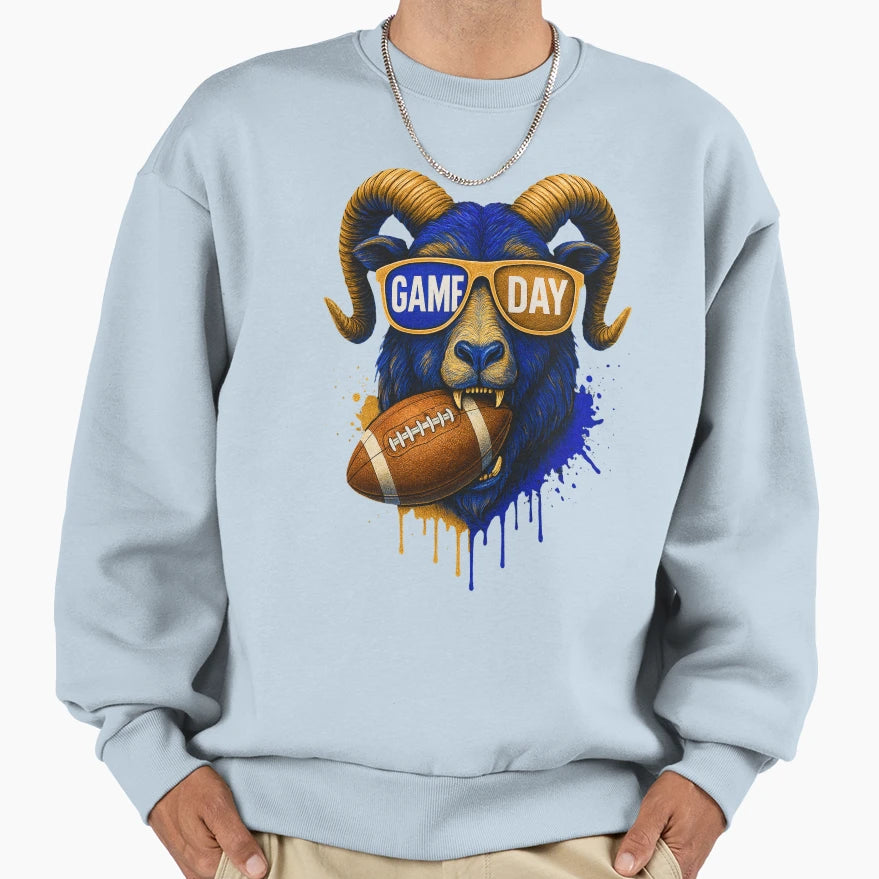 Rams Game Day Whose House Rams House T-Shirt - Custom Art Print Unisex - T-Shirt, Sweatshirt, Hoodie