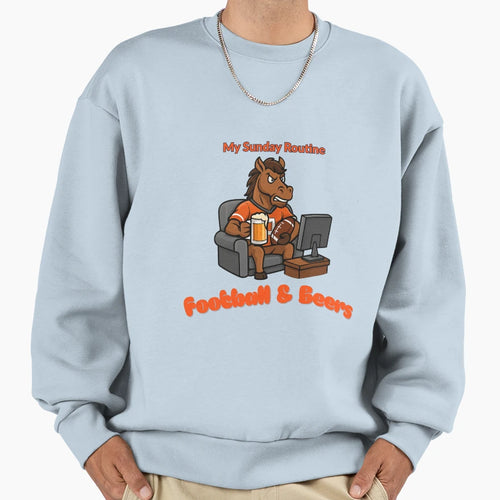 Denver Broncos Sunday Routine Football T-Shirt - Fun Novelty Design Unisex - T-Shirt, Sweatshirt, Hoodie