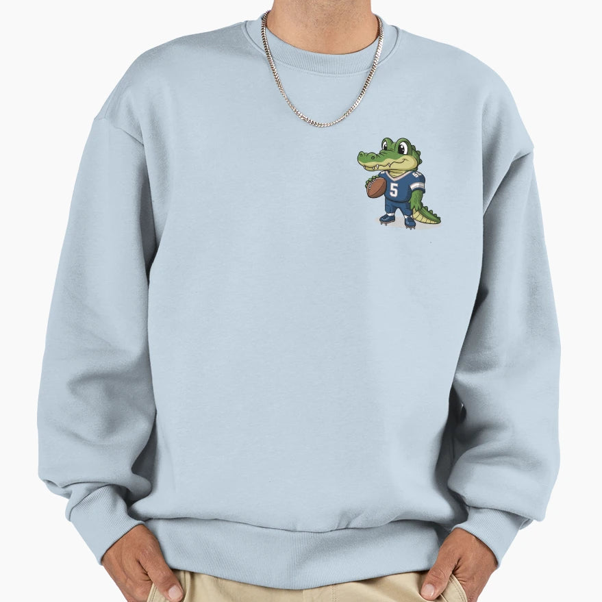 Funny Crocodile As American Football Sweatshirt - Graphic Print Men Women - T-Shirt, Sweatshirt, Hoodie