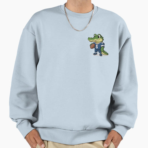 Funny Crocodile As American Football Sweatshirt - Graphic Print Men Women - T-Shirt, Sweatshirt, Hoodie