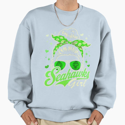 Seahawks Funny Messy Bun Sweatshirt - Trendy Graphic Men Women - T-Shirt, Sweatshirt, Hoodie