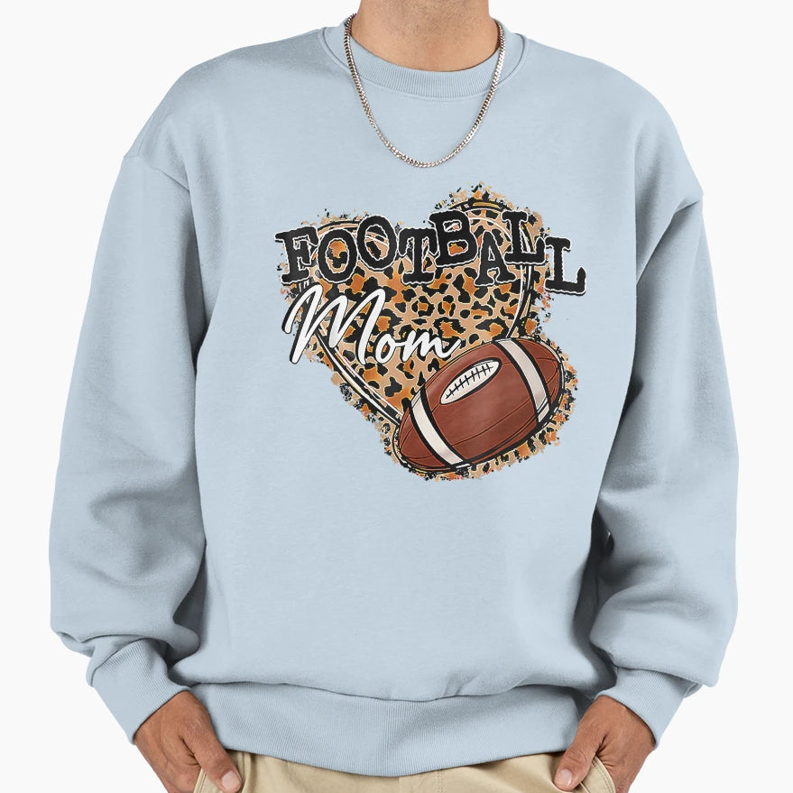 Game Day Leopard Heart Football Sweatshirt - Minimalist Print Men Women - T-Shirt, Sweatshirt, Hoodie