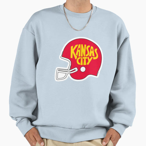 Kansas City Red Football Helmet Sweatshirt - Novelty Apparel for Adults - T-Shirt, Sweatshirt, Hoodie