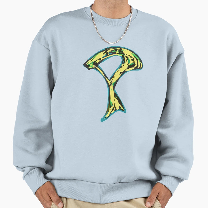 P Yellow Letter Sweatshirt - Trendy Graphic Men Women - T-Shirt, Sweatshirt, Hoodie