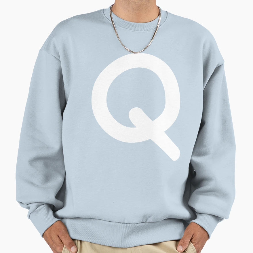Letter Q Capital Alphabet Sweatshirt - Minimalist Print for Adults - T-Shirt, Sweatshirt, Hoodie