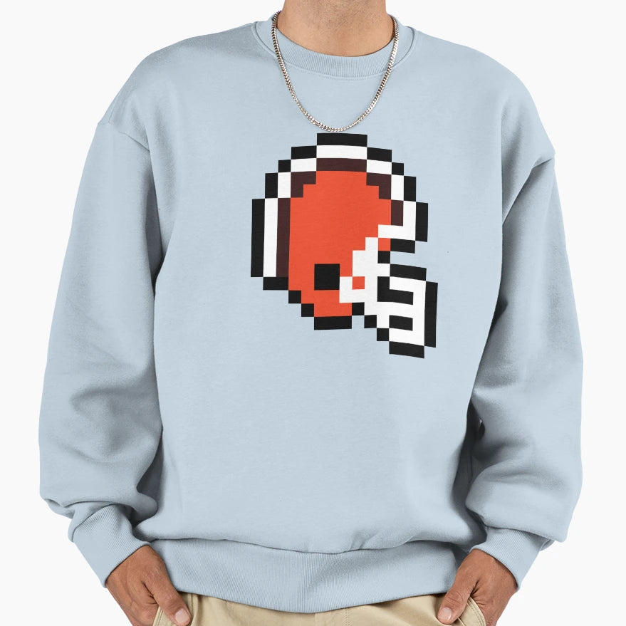 Cleveland Browns 8 Bit Football Sweatshirt - Aesthetic Graphic for Adults - T-Shirt, Sweatshirt, Hoodie