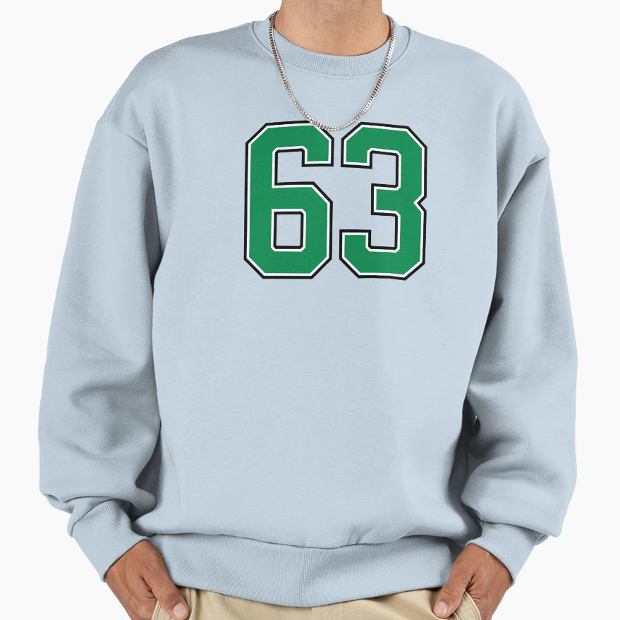 63 Number Green Lucky Sports Sixty Sweatshirt - Novelty Apparel for Adults - T-Shirt, Sweatshirt, Hoodie