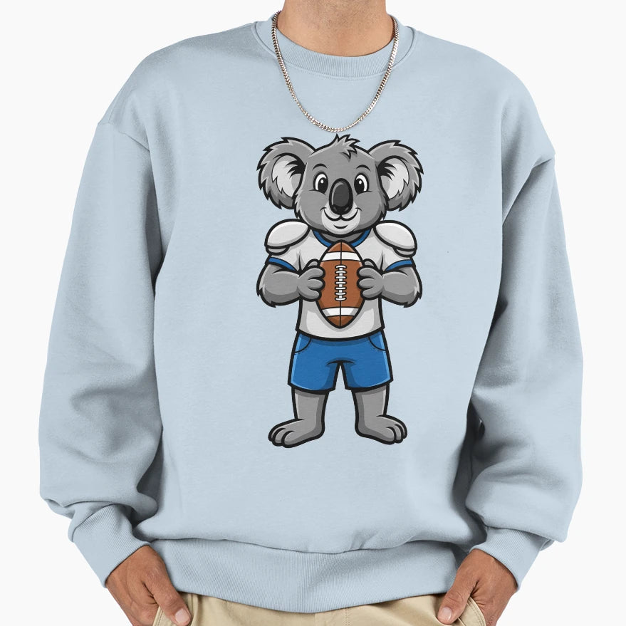 Koala Football Mascot Sports Sweatshirt - Aesthetic Graphic for Adults - T-Shirt, Sweatshirt, Hoodie