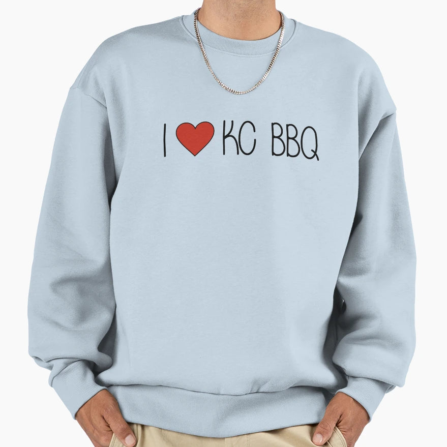 I Love Kc Bbq Sweatshirt - Novelty Apparel for Adults - T-Shirt, Sweatshirt, Hoodie