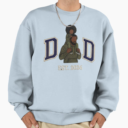 Black Dad Est 2026 Fathers Day Gift Sweatshirt - Trendy Graphic Unisex - T-Shirt, Sweatshirt, Hoodie