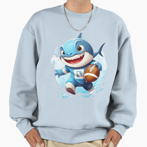 Shark Playing Football Sweatshirt - Trendy Graphic for Adults - T-Shirt, Sweatshirt, Hoodie