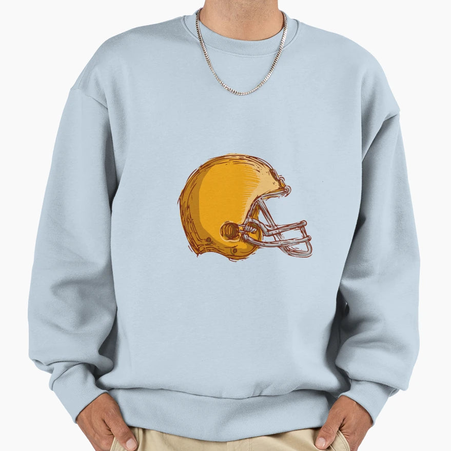 American Football Helmet Drawing Sweatshirt - Unique Graphic Unisex - T-Shirt, Sweatshirt, Hoodie