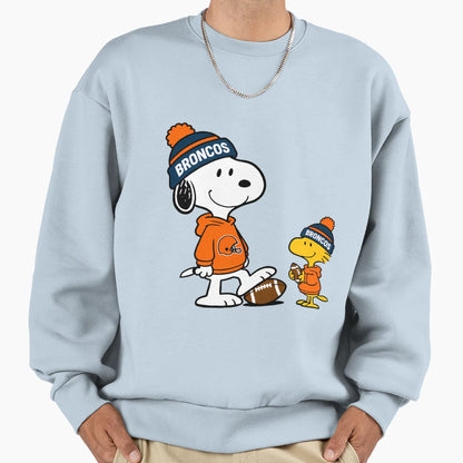 Denver Broncos Snoopy And Woodstock Sweatshirt - Graphic Print for Adults - T-Shirt, Sweatshirt, Hoodie