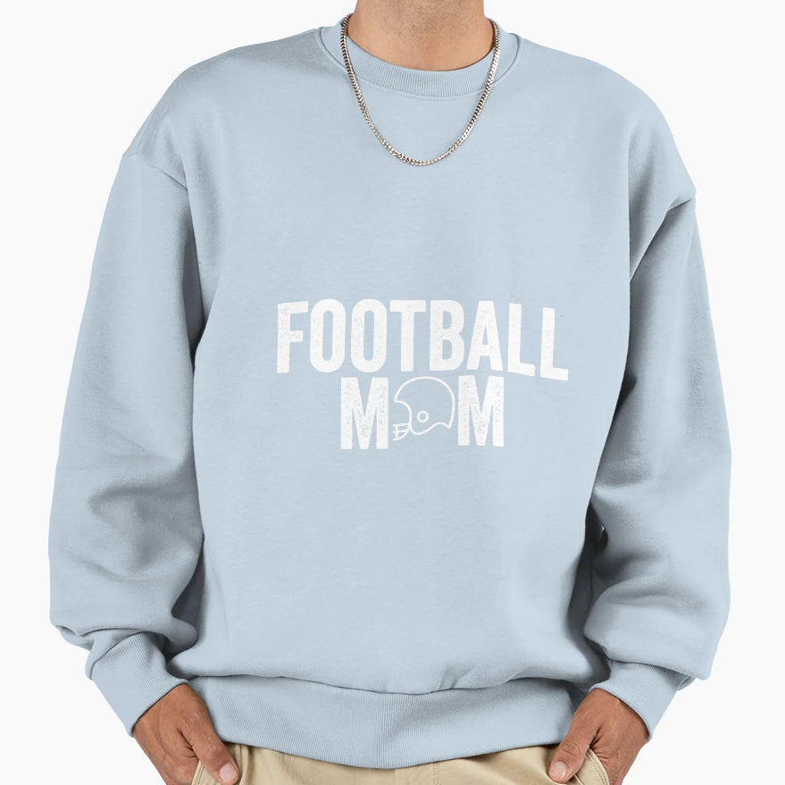 Football Mom White Sweatshirt - Trendy Graphic Men Women - T-Shirt, Sweatshirt, Hoodie