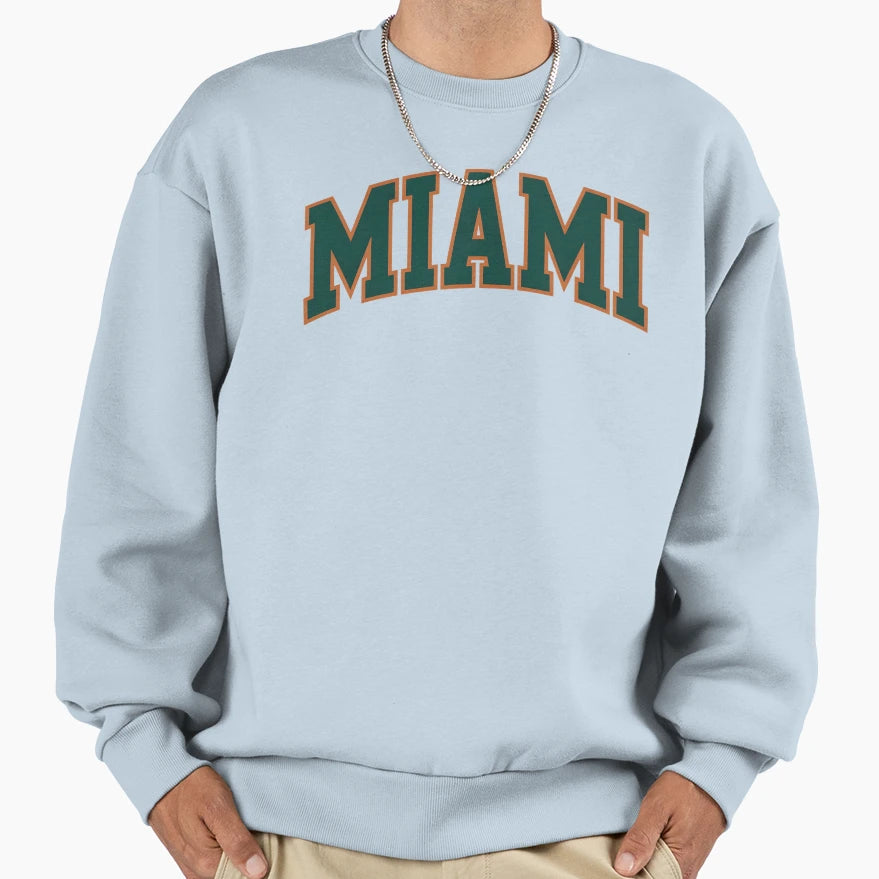 Miami 305 Football Game Day Green Sweatshirt - Unique Graphic Men Women - T-Shirt, Sweatshirt, Hoodie