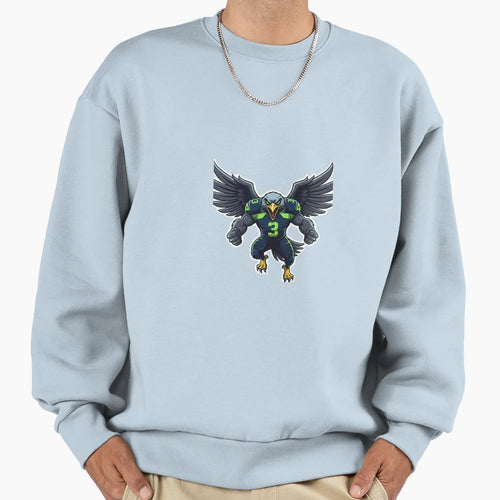 Fierce Hawk Football Player 3 Winged Sweatshirt - Custom Art Print Unisex - T-Shirt, Sweatshirt, Hoodie