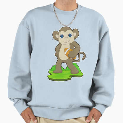 Monkey American Football Sweatshirt - Unique Graphic Unisex - T-Shirt, Sweatshirt, Hoodie