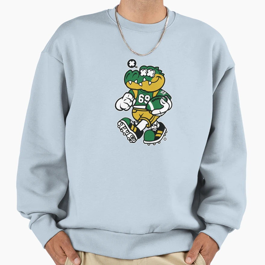 Alligator Football Sweatshirt - Custom Art Print for Adults - T-Shirt, Sweatshirt, Hoodie