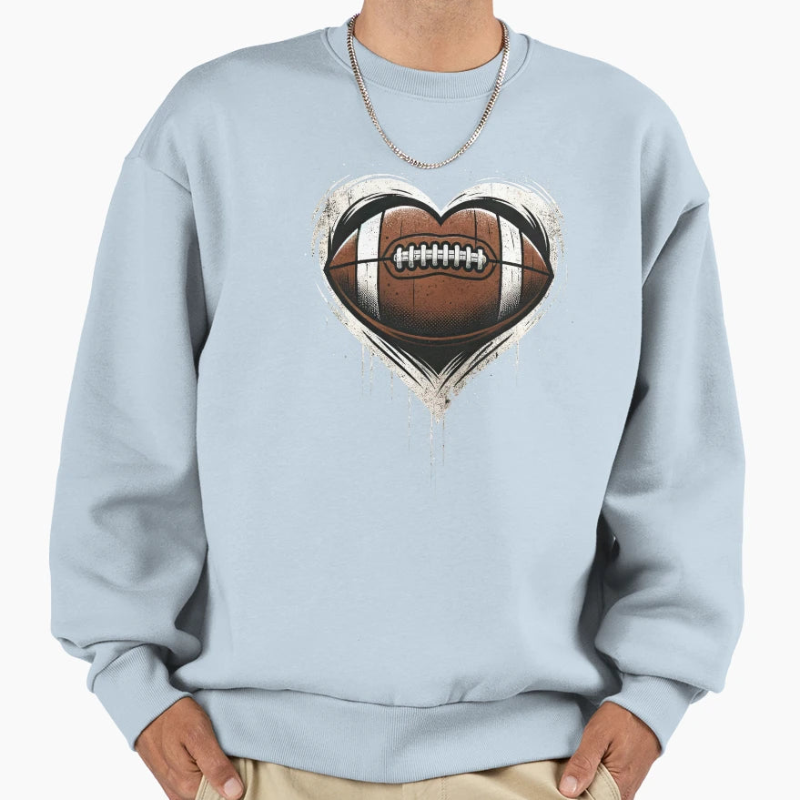 Heart American Football Valentines Day T-Shirt - Unique Graphic for Adults - T-Shirt, Sweatshirt, Hoodie