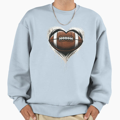 Heart American Football Valentines Day T-Shirt - Unique Graphic for Adults - T-Shirt, Sweatshirt, Hoodie