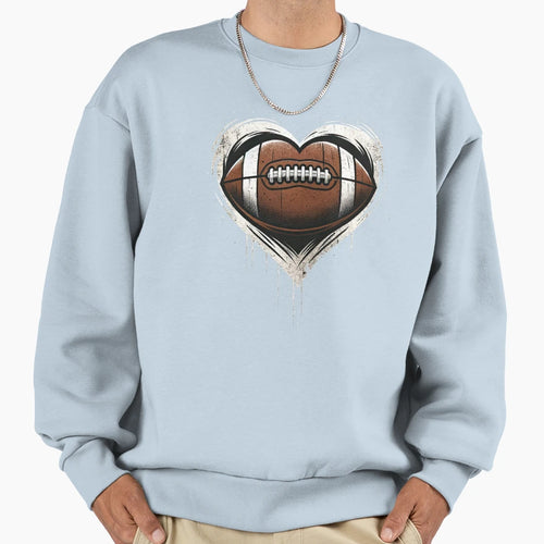 Heart American Football Valentines Day T-Shirt - Unique Graphic for Adults - T-Shirt, Sweatshirt, Hoodie