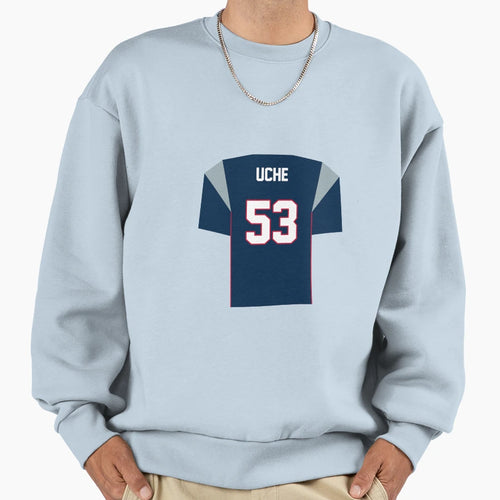 Josh Uche Patriots Jersey Sweatshirt - Fun Novelty Design for Adults - T-Shirt, Sweatshirt, Hoodie